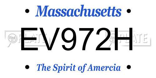 EV972H Massachusetts License Plate