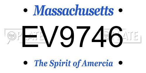 EV9746 Massachusetts License Plate