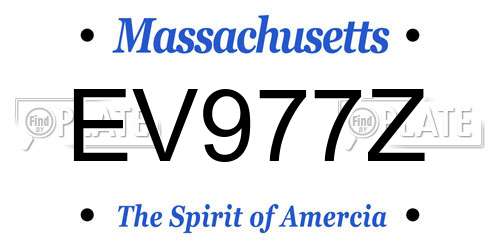 EV977Z Massachusetts License Plate