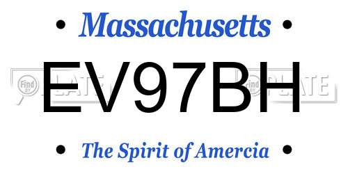 EV97BH Massachusetts License Plate