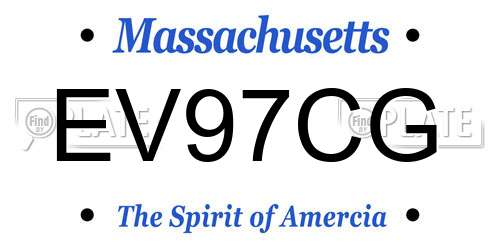 EV97CG Massachusetts License Plate