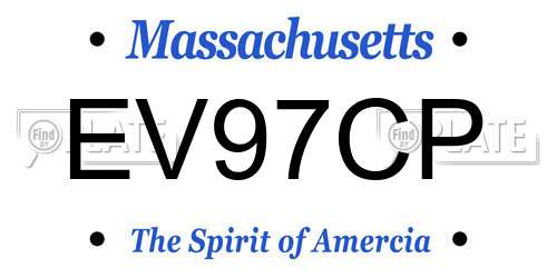 EV97CP Massachusetts License Plate