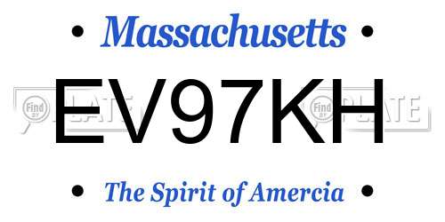 EV97KH Massachusetts License Plate