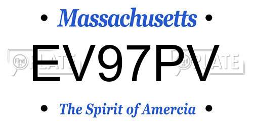 EV97PV Massachusetts License Plate