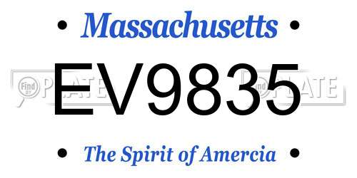 EV9835 Massachusetts License Plate