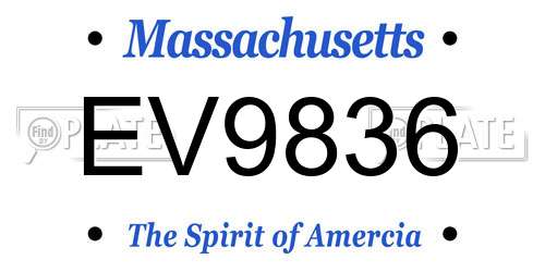 EV9836 Massachusetts License Plate