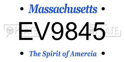 EV9845 Massachusetts License Plate