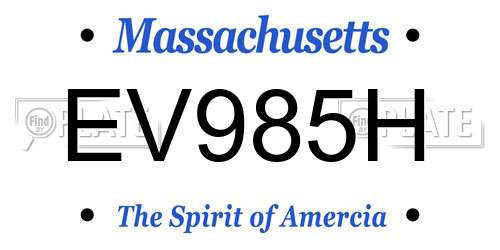 EV985H Massachusetts License Plate