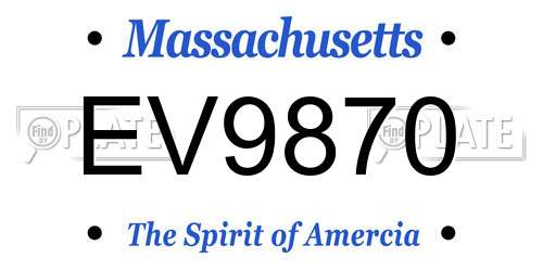 EV9870 Massachusetts License Plate