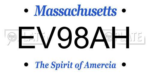 EV98AH Massachusetts License Plate