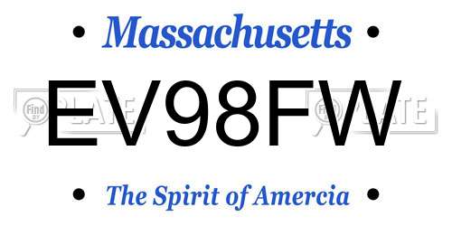 EV98FW Massachusetts License Plate