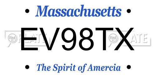 EV98TX Massachusetts License Plate