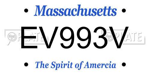EV993V Massachusetts License Plate