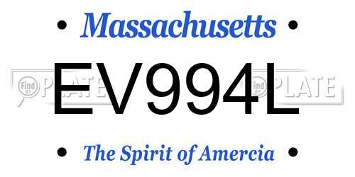 EV994L Massachusetts License Plate