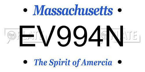 EV994N Massachusetts License Plate
