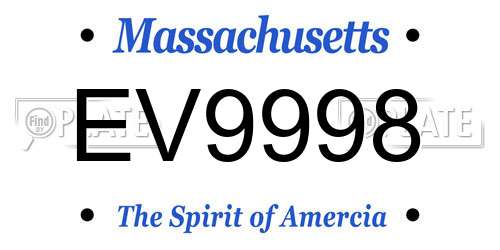 EV9998 Massachusetts License Plate