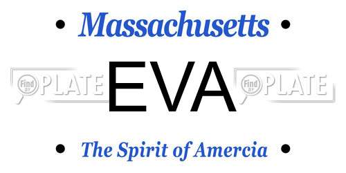 EVA Massachusetts License Plate