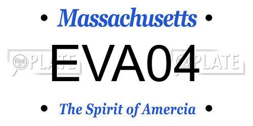 EVA04 Massachusetts License Plate