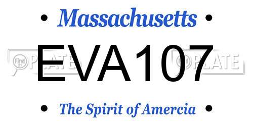 EVA107 Massachusetts License Plate