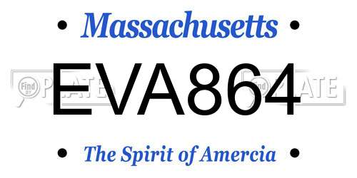 EVA864 Massachusetts License Plate