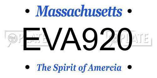 EVA920 Massachusetts License Plate