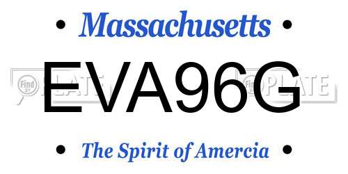 EVA96G Massachusetts License Plate