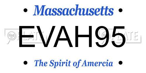 EVAH95 Massachusetts License Plate