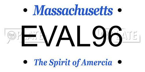 EVAL96 Massachusetts License Plate