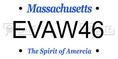 EVAW46 Massachusetts License Plate