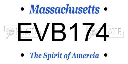 EVB174 Massachusetts License Plate