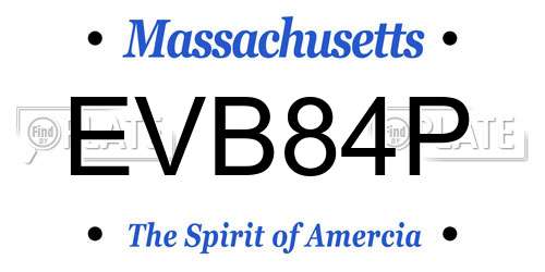 EVB84P Massachusetts License Plate