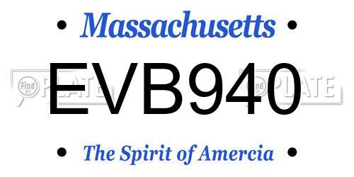 EVB940 Massachusetts License Plate