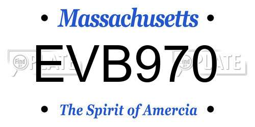 EVB970 Massachusetts License Plate
