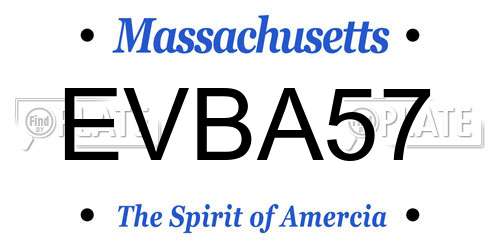 EVBA57 Massachusetts License Plate