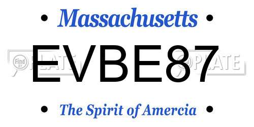 EVBE87 Massachusetts License Plate