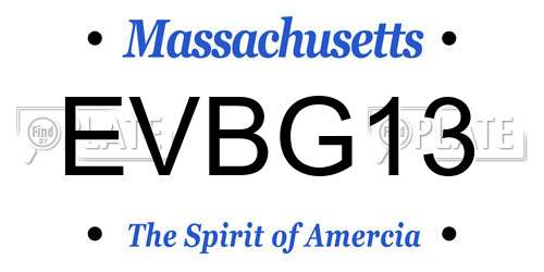 EVBG13 Massachusetts License Plate