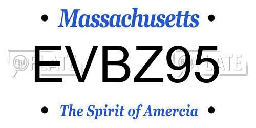 EVBZ95 Massachusetts License Plate