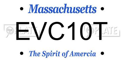 EVC10T Massachusetts License Plate