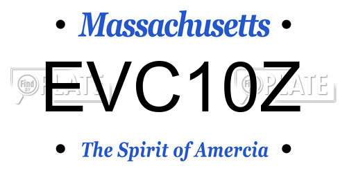 EVC10Z Massachusetts License Plate