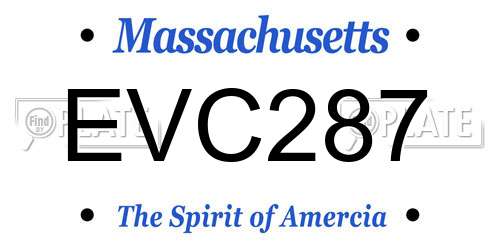 EVC287 Massachusetts License Plate