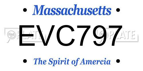 EVC797 Massachusetts License Plate