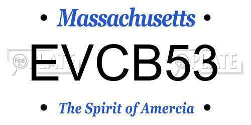 EVCB53 Massachusetts License Plate