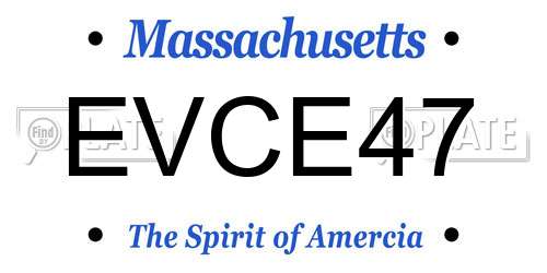 EVCE47 Massachusetts License Plate