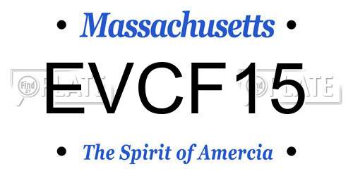 EVCF15 Massachusetts License Plate