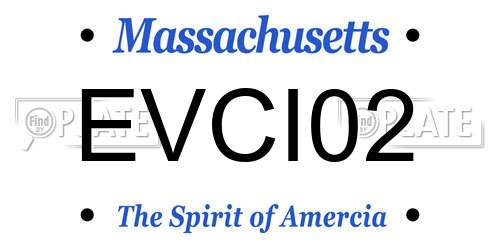 EVCI02 Massachusetts License Plate