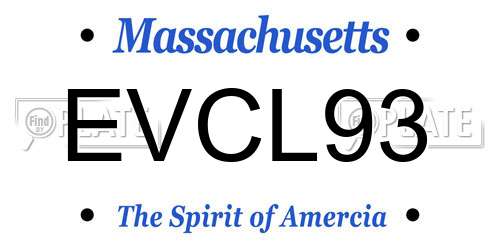 EVCL93 Massachusetts License Plate