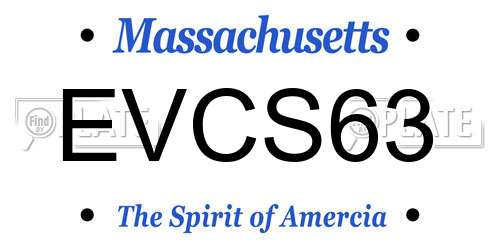 EVCS63 Massachusetts License Plate