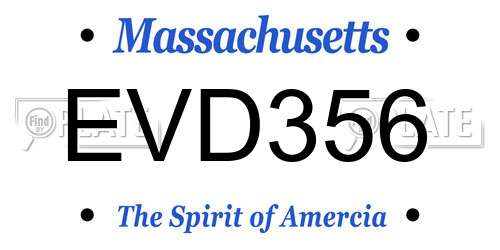 EVD356 Massachusetts License Plate
