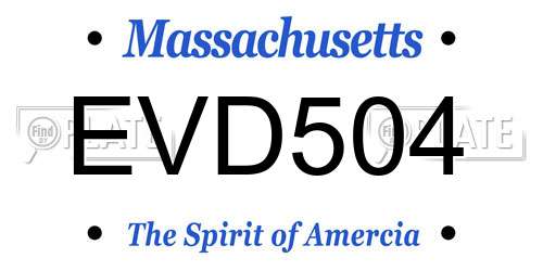 EVD504 Massachusetts License Plate