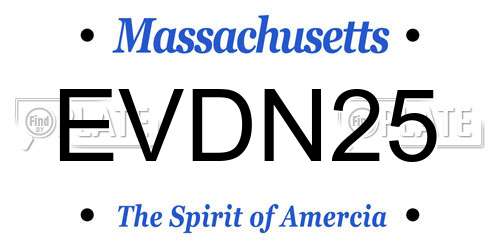 EVDN25 Massachusetts License Plate